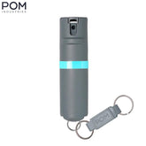 POM Keychain Pepper Spray - Grey & Aqua (1.40% MC)